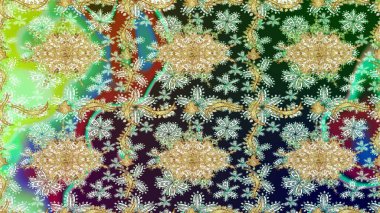 Senin tasarımın için, duvar kağıdı. Tarafsız renklerde altın çiçekli eskiz deseni. Altın renkli çizim çizimi. Raster geometrik arkaplanı.