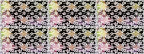 Tarafsız renklerde çiçekler. Çiçeklerle kusursuz desen. Suluboya çizimi. El çizimi.