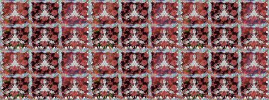 Yapraklı çiçekler ve kahverengi renkli papatya çiçekleri. Raster - stok. Kusursuz arkaplan deseni.