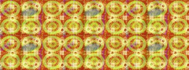 Kış kar taneleri, raster arka plan. Yüzey için tekrarlanan doku, ambalaj kağıdı, yeşil, turuncu ve sarı renkte kar tanesi.