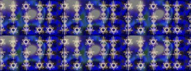 Renkli arka planda izole kar taneleri. Raster illüstrasyonu. Kış kar tanesi, raster arka plan. Yüzey için tekrarlanan doku, ambalaj kağıdı, mavi, gri ve mor renkler.