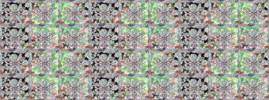 Tarafsız renklerde çiçekler. Raster illüstrasyonunda kusursuz çiçek deseni. Renkli Bahar Temalı Kusursuz Arkaplan. Düz Çiçek Elementleri Tasarımı.