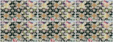 Raster illüstrasyonu. Çiçeksiz desenli arka plan, darbeler, sıçramalar, yaz çiçekleri. Tarafsız renklerde çiçekler.