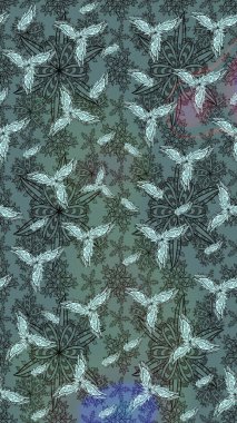 Renkli Yaz Temalı eskiz kalıbı. Raster Illustrasyon 'daki Çiçek Deseni' nin son moda çizimi. Tarafsız renklerde çiçekler. Düz Çiçek Elementleri Tasarımı.