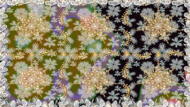 Kusursuz kıvırcık saçlar. Doğulu stil, altın elementli gri renkli altın desenli arabesk yapar. Raster altın desen.