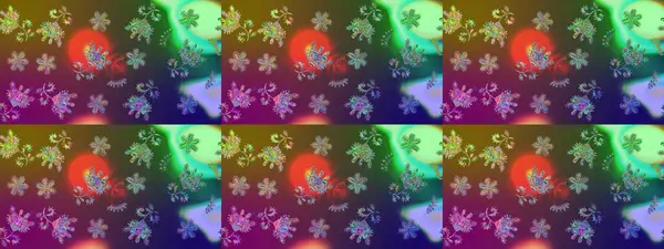 Nazik, sevimli çiçek arkaplanı. Çiçekli karalama şeklinde Raster çiçek deseni. Yeşil renkte çiçekler.