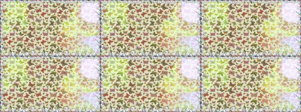 Kumaş, Tekstil, Baskı ve Davetiye için arka plan. Gri arka planda kelebek deseni var. Raster illüstrasyonu.