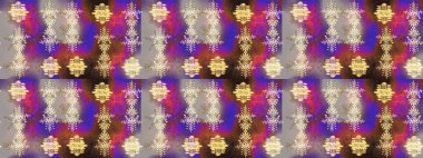 Kahverengi, mor ve bej renkli çiçekler. Raster illüstrasyonunda çiçek deseni çizimi.