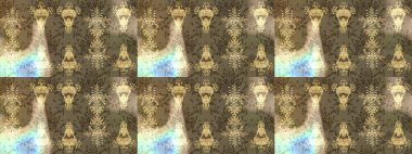 Çiçekli el çizimi çizimi deseni. Modern kahverengi, bej ve nötr raster arka plan duvar kâğıdı çizgileri, desenli desenli desenli çiçekler, çiçekli süsler..