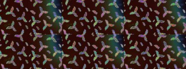 Yüzey için tekrarlanan doku, ambalaj kağıdı, kahverengi, yeşil ve gri renkler. Renkli arka planda izole kar taneleri. Kış kar tanesi, raster arka plan. Raster illüstrasyonu.