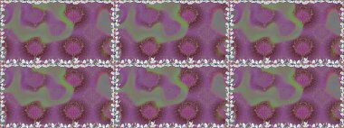 Çiçekli karalama şeklinde Raster çiçek deseni. Nazik, sevimli çiçek arkaplanı. Mor renkte çiçekler.