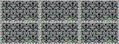 Gri renkli çiçekler. Raster illüstrasyonu. Kusursuz çiçek deseni duvar kağıdı için kullanılabilir.