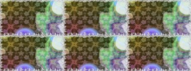 Raster illüstrasyonunda kusursuz çiçek deseni. Tarafsız ve kahverengi renkte çiçekler.