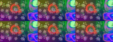 Sevimli çiçek raster deseni. Sketch Colour Spring Theme eskiz kalıbı. Yeşil renkli çiçekler. Düz Çiçek Elementleri Tasarımı.