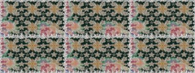 Raster deseni. Soyut çiçek desensiz arkaplan. Raster illüstrasyonu. Gri ve nötr renklerde. Küçük çiçekte sevimli çiçek deseni var..