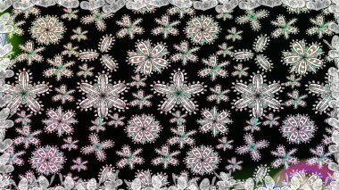 Güzel çiçek deseni. Düz Çiçek Elementleri Tasarımı. Renkli Bahar Temalı Kusursuz Arkaplan. Siyah renkte çiçekler.