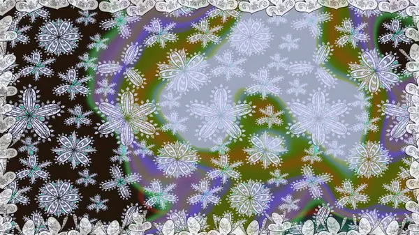 Raster deseni. Ağaç dallı bahar çiçekleri, çiçek siluetiyle nötr renkler.