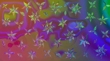 Çiçekli güzel suluboya desen. Mor renklerde. Raster illüstrasyonu.