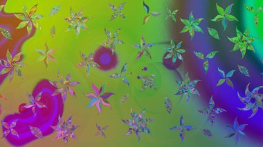 Zarif, parlak ve yeşil çiçek desenli bir taslak. Sabıka baskıları, bebek kıyafetleri, duvar kâğıtları, paket kutuları vb..