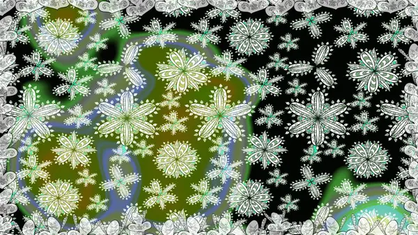 Renkli Bahar Temalı Kusursuz Arkaplan. Kusursuz bir mahsul. Raster Şirin kumaş deseni. Düz Çiçek Elementleri Tasarımı.