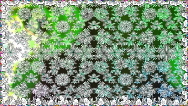 Düz Çiçek Elementleri Tasarımı. Gri renkli çiçekler. Renkli Bahar Temalı Kusursuz Arkaplan. Çiçekli, suluboya desenli kusursuz çiçek deseni. Raster illüstrasyonu.