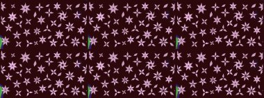 Şirin karalamalı çiçek desenli çizim. Raster illüstrasyonu. Eskiz tarzı kahverengi renklerde. El yapımı çiçek ve bitki koleksiyonu. Raster illüstrasyonu.