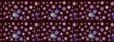 Kahverengi renkli çiçekler. Kumaş desenli papatya çiçekleri ayrıntıları.