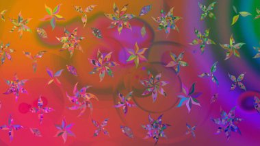 Mor renkte güzel çiçekli eskiz deseni, suluboya çiçek deseni, duvar kağıdı, kart ya da kumaş için fayanslı. Raster..