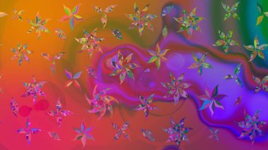 Mor üzerine çiçekler. Eskiz arkaplan modeli. Raster hisseleri. Suluboya, elle çizilmiş.