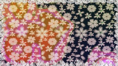 Düz Çiçek Elementleri Tasarım Raster illüstrasyonu. Gri renkli çiçekler. Renkli Bahar Temalı Kusursuz Arkaplan. Çiçeksiz desenli arka plan.