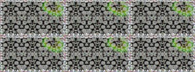 Renkli Bahar Temalı Kusursuz Arkaplan. Düz Çiçek Elementleri Tasarımı. Raster illüstrasyonunda kusursuz çiçek deseni. Gri renkli çiçekler.