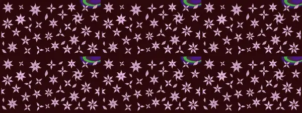 Raster düz çiçek çizim deseni. Kahverengi renkli çiçekler. Tasarım hediye paketi, tebrik kartları, posterler ve afiş tasarımı.