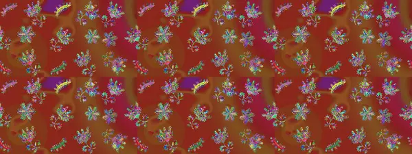 Raster illüstrasyonu. Kar tanelerinin soyut arkaplanlı Noel şablonu. Kahverengi, kırmızı ve yeşil renkler. Noel ve Yeni Yıl moda baskıları için tatil tasarımı.