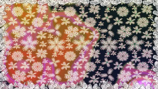 Düz Çiçek Elementleri Tasarım Raster illüstrasyonu. Gri renkli çiçekler. Renkli Bahar Temalı Kusursuz Arkaplan. Çiçeksiz desenli arka plan.