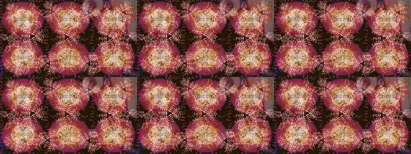 Renkli arka planda izole tatlı kar taneleri. Raster illüstrasyonu. Kahverengi, kırmızı ve bej renkli kar taneleri.