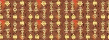 Raster illüstrasyonu. Klasik çiçek tasarımı elementleri. Kahverengi, sarı ve bej kıvırcık çiçekler kahverengi, sarı ve bej renklerde.