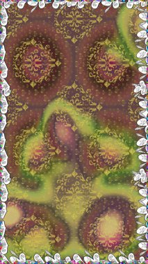 Raster. Düz Çiçek Elementleri Tasarımı. Renkli Bahar Teması Kusursuz Arkaplan.