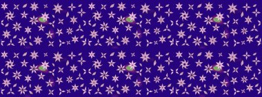 Düz Çiçek Elementleri Tasarımı. Mavi renkli, zarif çiçek buketli suluboya. Raster illüstrasyonu. Renkli Bahar Teması çizim şablonu.