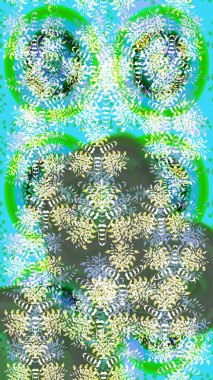 Çiçekli çizim şekli. Renkli Bahar Teması eskiz kalıbı. Düz Çiçek Elementleri Tasarımı. Yeşil renkte çiçekler.