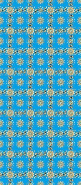 Sarı, beyaz, mavi ve altın desenli. Zarif klasik model. Tekrarlayan ögelerle kusursuz soyut arkaplan.