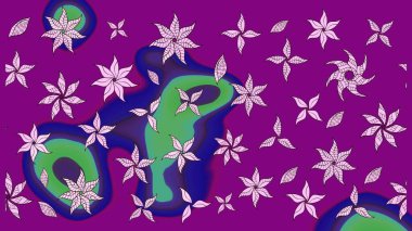 Çiçekli karalama şeklinde Raster çiçek deseni. Mor renkli çiçekler. Nazik, narin çiçek arkaplanı.