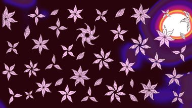 Çiçek rengi eskiz deseni. Raster çiçek izi. Raster Yumuşak kumaş deseni. Klasik taslak çizimi.