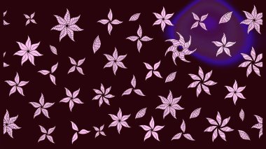 Kumaş, tekstil, duvar kağıdı baskısı için. Renkli desenli eskiz deseni, kahverengi çiçekler ve dekoratif elementlerle. Eskiz geçmişi. Eski usul. Raster illüstrasyonu.