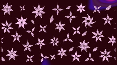 Kahverengi renkli çiçekler. Raster illüstrasyonu. Tropikal çizim çiçek deseni.