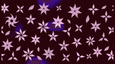 Düz Çiçek Elementleri Tasarımı. Raster. Renkli Bahar Teması çizim şablonu.