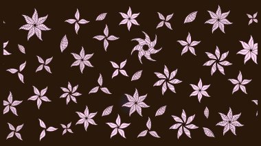 Raster illüstrasyonu. Şirin karalamalı çiçek desenli çizim. Eskiz tarzı kahverengi renklerde. Raster illüstrasyonu. El yapımı çiçek ve bitki koleksiyonu.