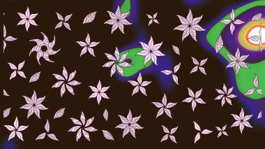 Çizim kalıbı. Raster illüstrasyonu. Organik motif arka planı. Ultraviyole kumaş deseni.