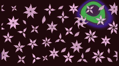 Raster illüstrasyonu. Robot resim. Küçük çiçekte sevimli çiçek deseni var..