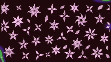 Kahverengi renkli şirin çiçek deseni. Renkli Bahar Teması eskiz kalıbı. Düz Çiçek Elementleri Tasarımı. Raster Modaya uygun kumaş deseni.