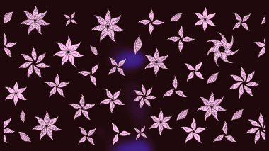 Kahverengi renkli çiçekler. Düz Çiçek Elementleri Tasarımı. Renkli Bahar Teması eskiz kalıbı. Raster illüstrasyonunda çiçek deseni çizimi.